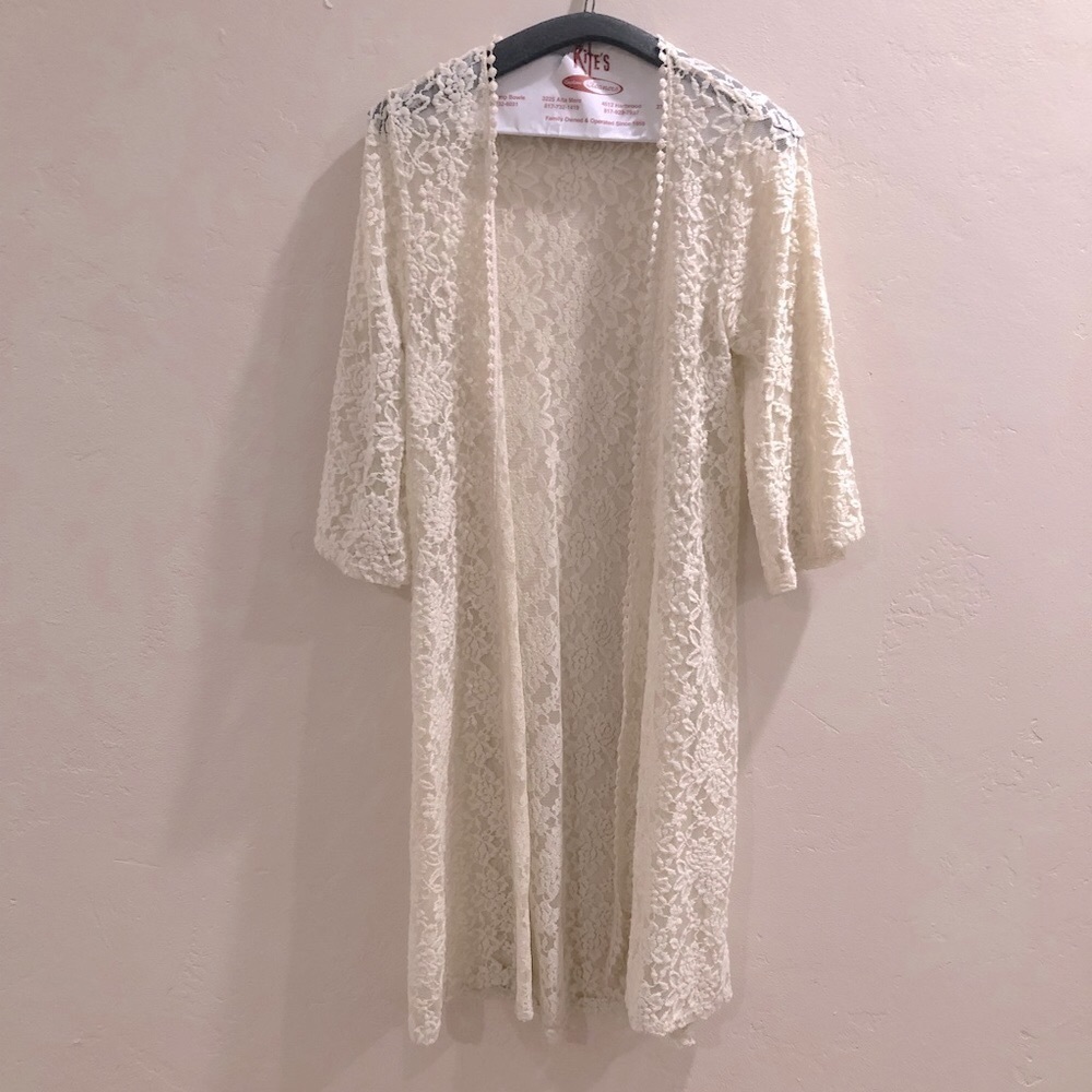 MAUVE/ Lace Kimono duster/ Size Med/